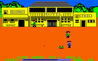 Dead or Alive (Amstrad CPC) screenshot: Shot a bad guy.