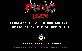 Dizzy Panic (Amstrad CPC) screenshot: Title Screen.