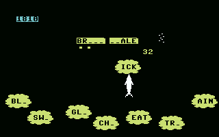 Sea Speller (Commodore 64) screenshot: It is pitch black... hopefully grues don't live underwater