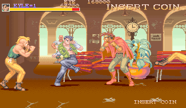 Violent Storm (Arcade) screenshot: destroy the bench