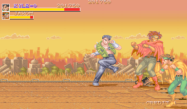 Violent Storm (Arcade) screenshot: Train fight