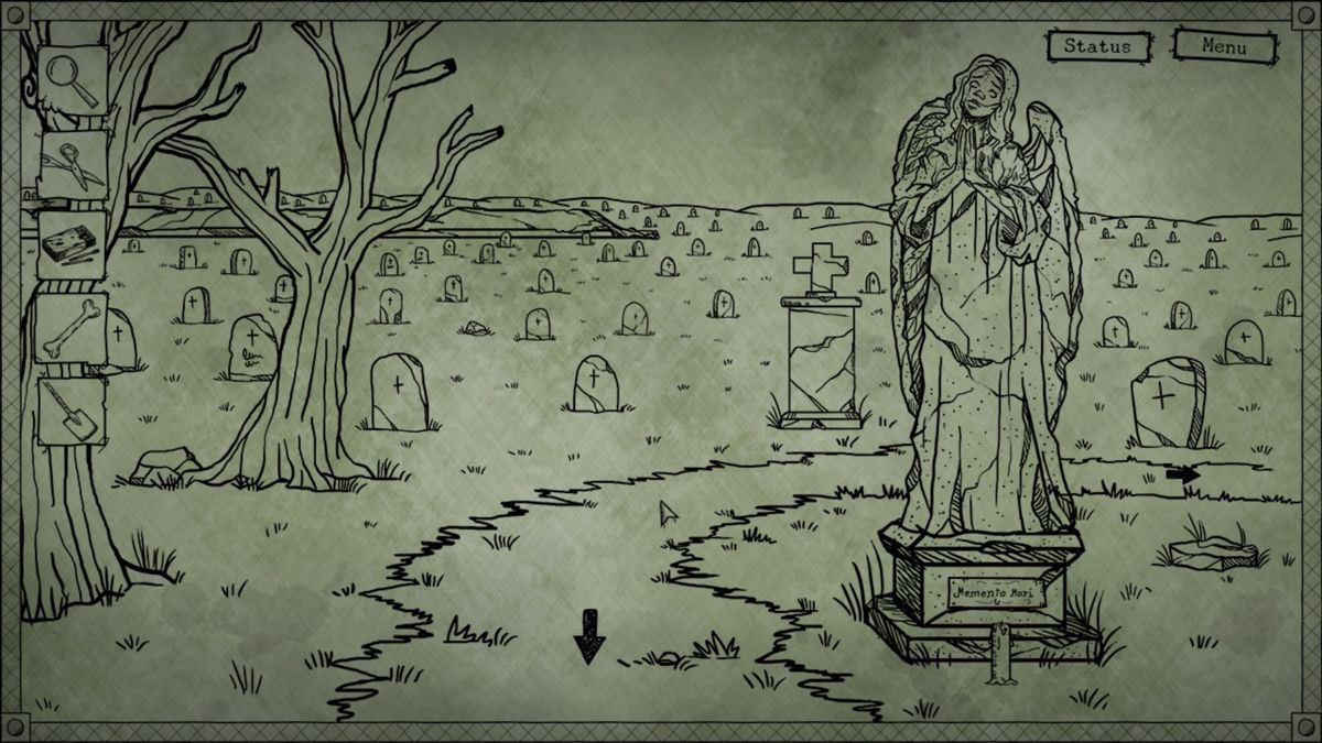 Bad Dream: Coma (Windows) screenshot: The cemetery at daylight ...