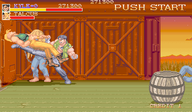 Violent Storm (Arcade) screenshot: wagon train