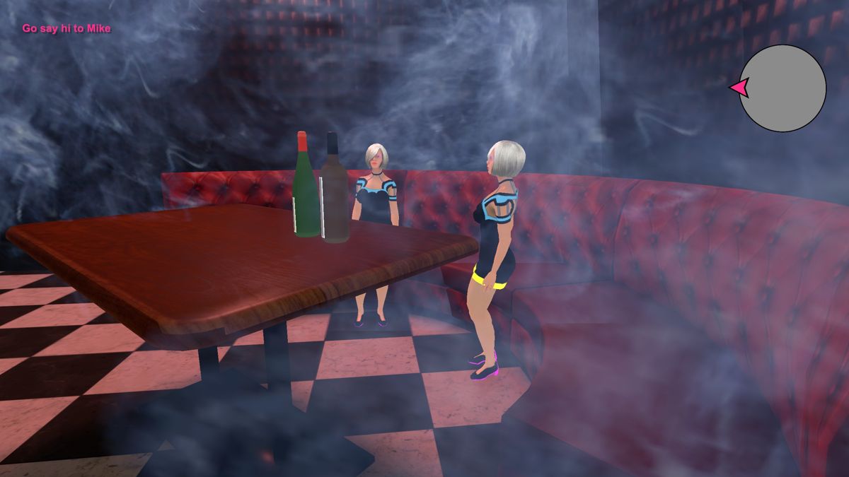 Alice in CyberCity (Windows) screenshot: In the nightclub all the women look the same and the scaling doesn't seem quite right