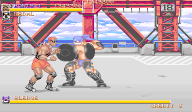 Violent Storm (Arcade) screenshot: Boss... looks like turtle ninja