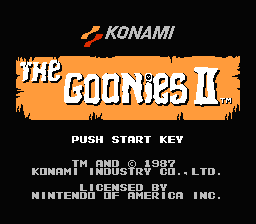 The Goonies II (NES) screenshot: Title screen