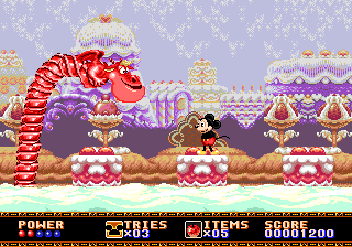 Castle of Illusion starring Mickey Mouse (Genesis) screenshot: Dragon-like boss