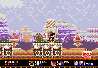 Castle of Illusion starring Mickey Mouse (Genesis) screenshot: Candy land