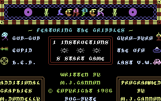 Leaper (Commodore 16, Plus/4) screenshot: Title Screen.