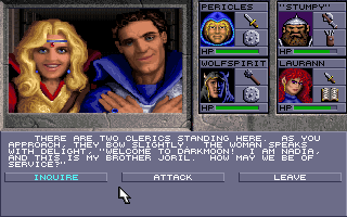 Eye of the Beholder II: The Legend of Darkmoon (DOS) screenshot: Barbie and Ken: Renaissance Fair edition