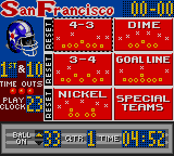 Madden 96 (Game Gear) screenshot: Select your play