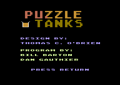 Puzzle Tanks (Commodore 64) screenshot: Title Screen