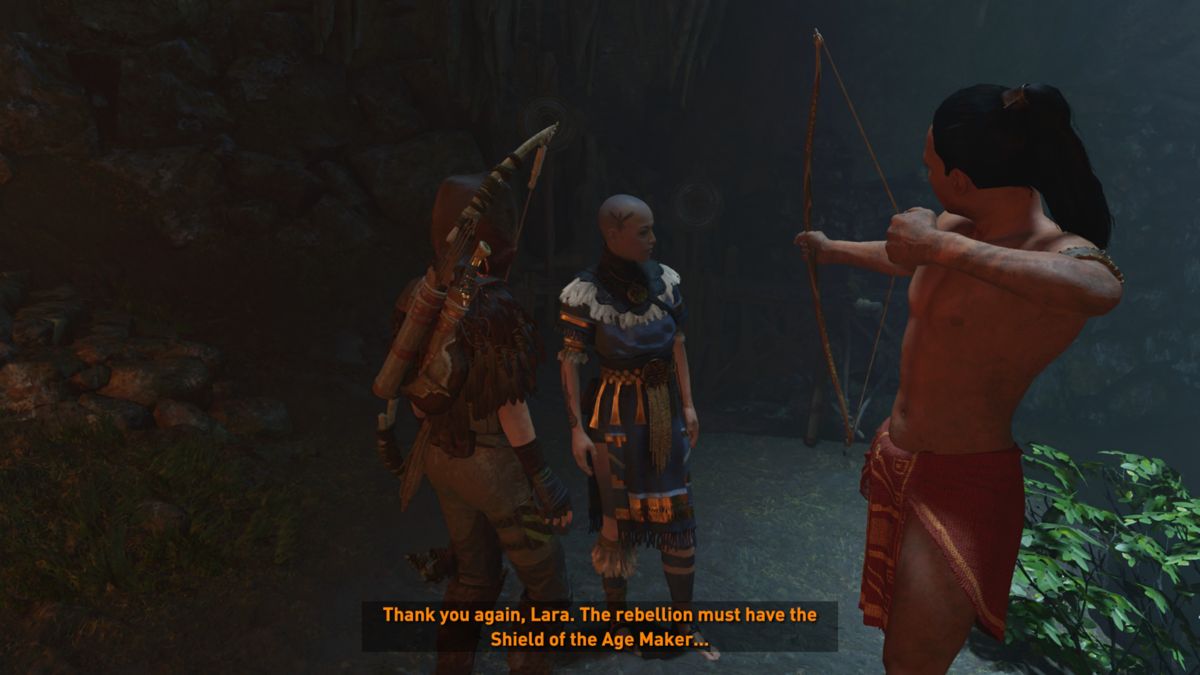Shadow of the Tomb Raider: The Pillar (Windows) screenshot: Meeting Q'orianka to start the mission.