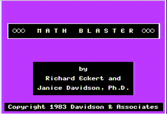 Math Blaster! (Apple II) screenshot: Title Screen