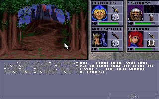Eye of the Beholder II: The Legend of Darkmoon (DOS) screenshot: Approaching the temple...