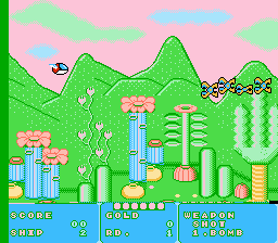 Fantasy Zone (NES) screenshot: Round 1