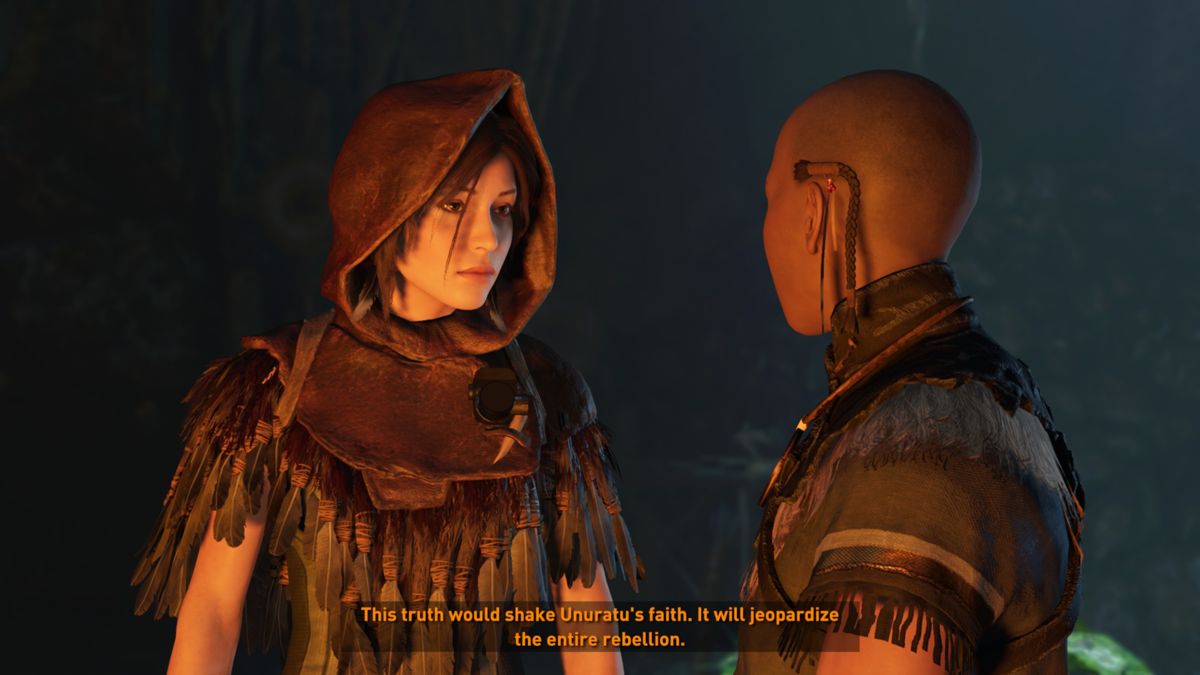 Shadow of the Tomb Raider: The Pillar (Windows) screenshot: Lara returns to Q'orianka.