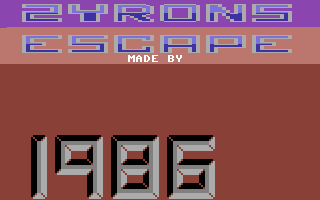 Zyrons Escape (Commodore 64) screenshot: Title Screen.