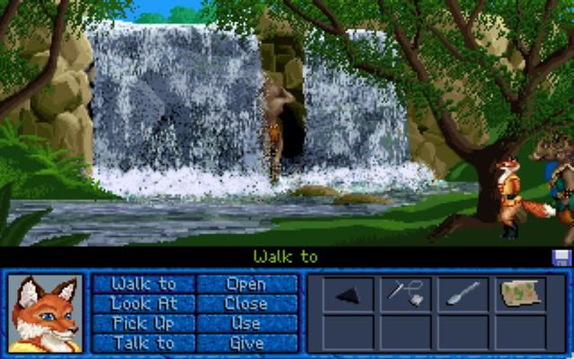 Inherit the Earth: Quest for the Orb (DOS) screenshot: The Waterfall