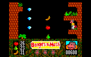 Bangers & Mash (Amstrad CPC) screenshot: Getting higher.