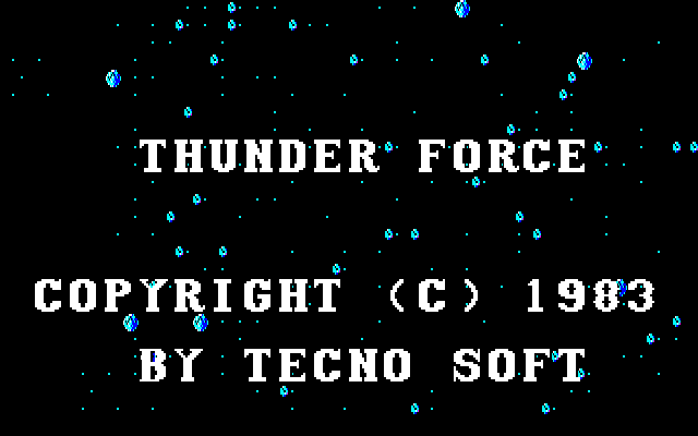 Thunder Force (Sharp X1) screenshot: Title screen (original - 1983 version)