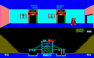 Pneumatic Hammers (Amstrad CPC) screenshot: On one of the floors.