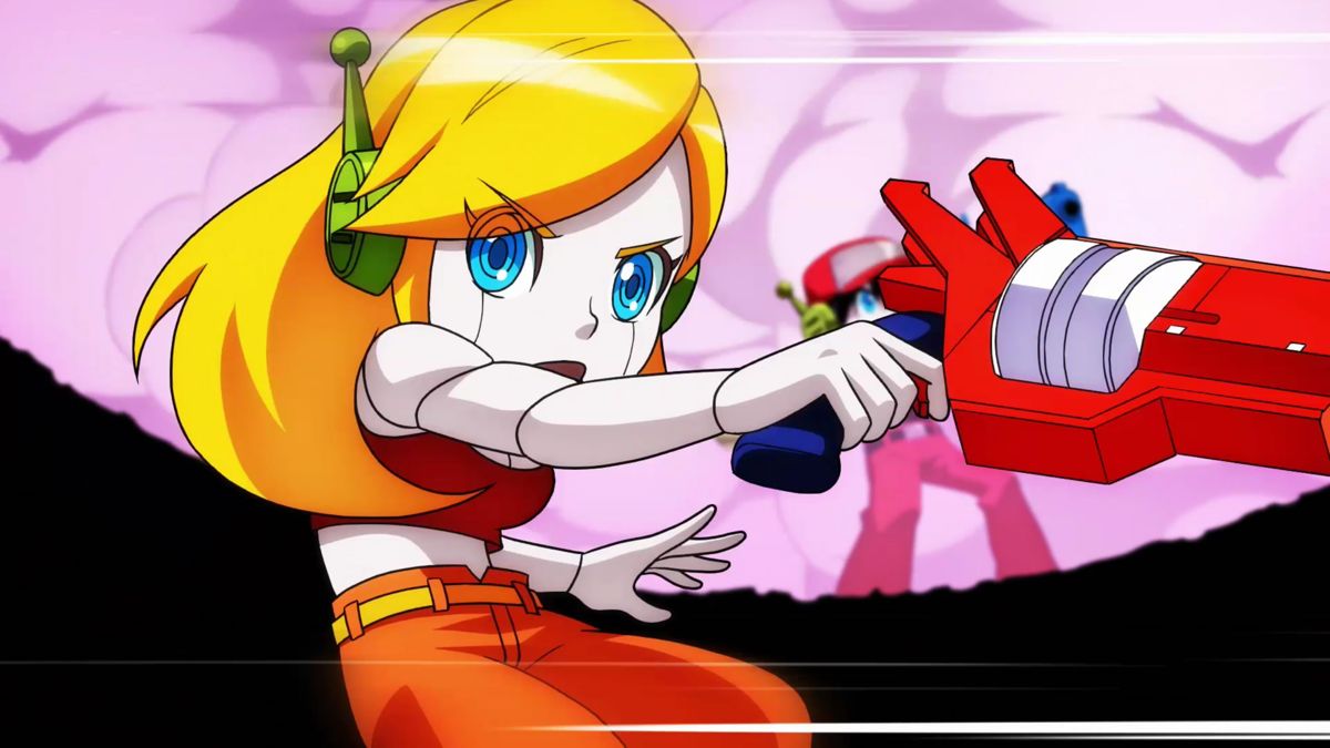 Crystal Crisis (Windows) screenshot: Curly Brace from <i>Cave Story+</i> in the animated opening cinematic.