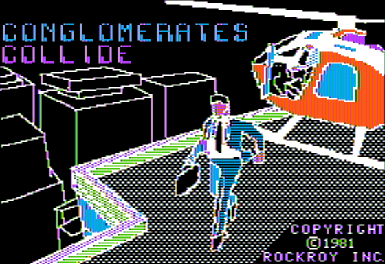 Conglomerates Collide (Apple II) screenshot: Title Screen