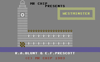 Westminster (Commodore 64) screenshot: Title Screen.
