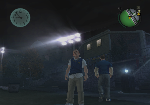 Bully (PlayStation 2) screenshot: Campus at night