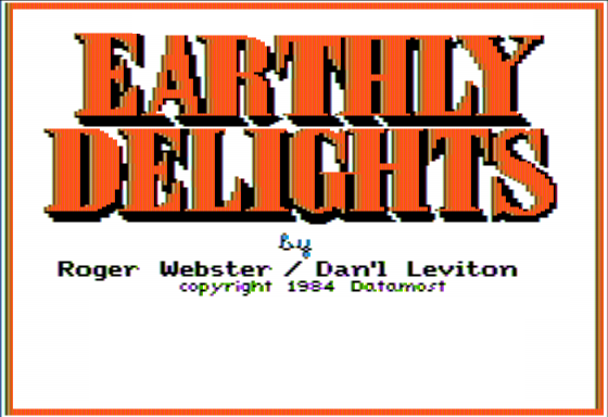 Earthly Delights (Apple II) screenshot: Title Screen