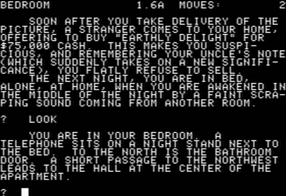 Earthly Delights (Apple II) screenshot: A Noise in the Middle of the Night