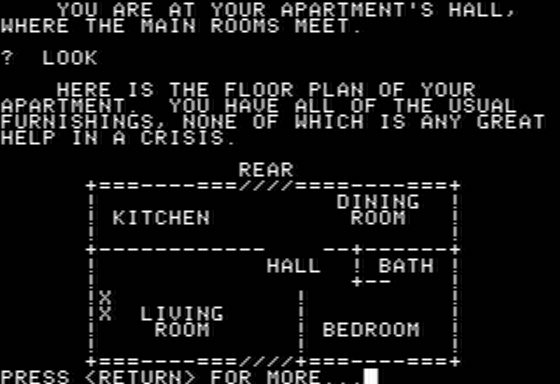 Earthly Delights (Apple II) screenshot: Map of my House