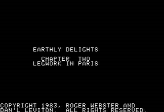 Earthly Delights (Apple II) screenshot: following Clues to Paris