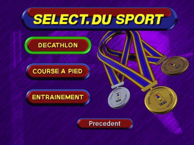 3DO Games: Decathlon (Windows) screenshot: Select competition or training