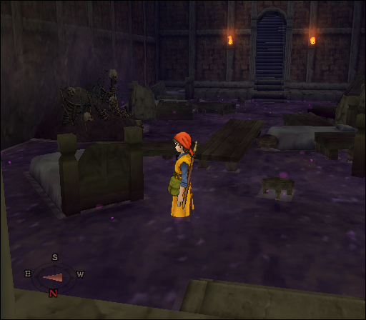 Dragon Quest VIII: Journey of the Cursed King (PlayStation 2) screenshot: One of the game's ominous dungeons. It's not all bright colors!..