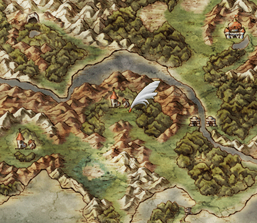 Dragon Quest V: Tenkū no Hanayome (PlayStation 2) screenshot: A zoomed-out map of the area...