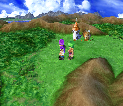 Dragon Quest V: Tenkū no Hanayome (PlayStation 2) screenshot: World map during the day. Great weather!