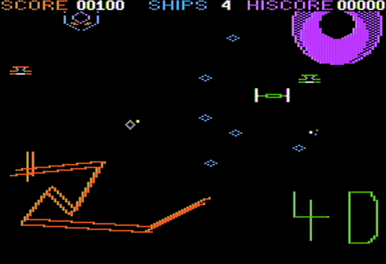Fourth Dimension (Apple II) screenshot: Some Enemy Vessels Destroyed