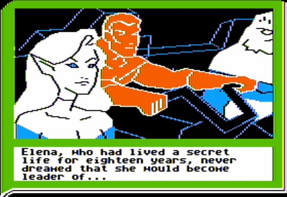 Gamma Force in Pit of a Thousand Screams (Apple II) screenshot: The Mysterious Elena