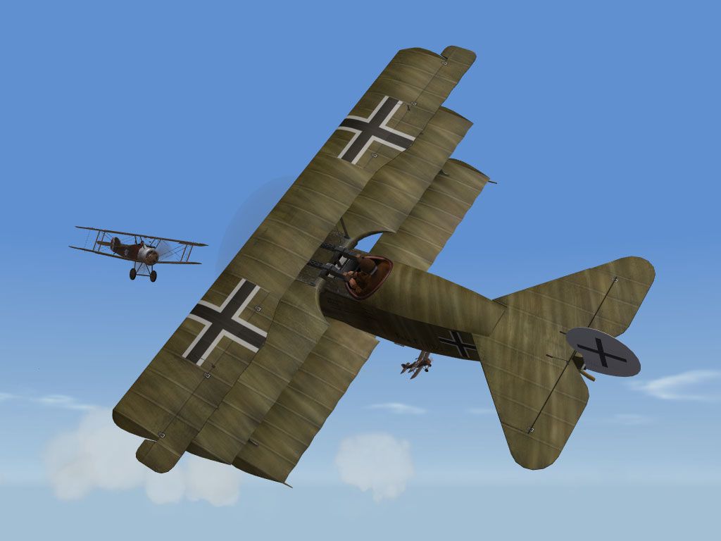 First Eagles: The Great War 1918 (Windows) screenshot: German Triplane from Expansion Pack 1