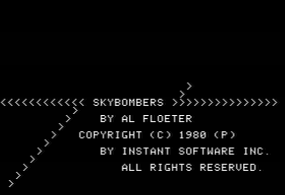 Skybombers (Apple II) screenshot: Title Screen