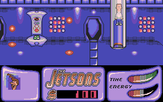 Jetsons: The Computer Game (DOS) screenshot: George can use the elevator.