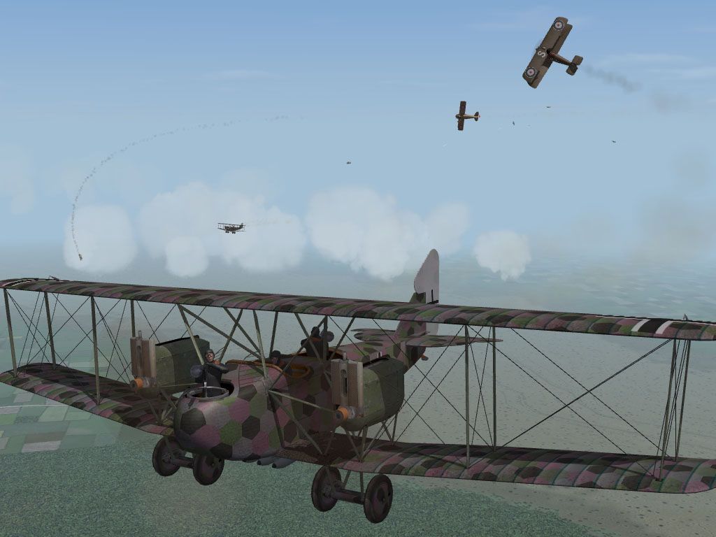 First Eagles: The Great War 1918 (Windows) screenshot: German 3-man aircraft (from Expansion Pack 1)