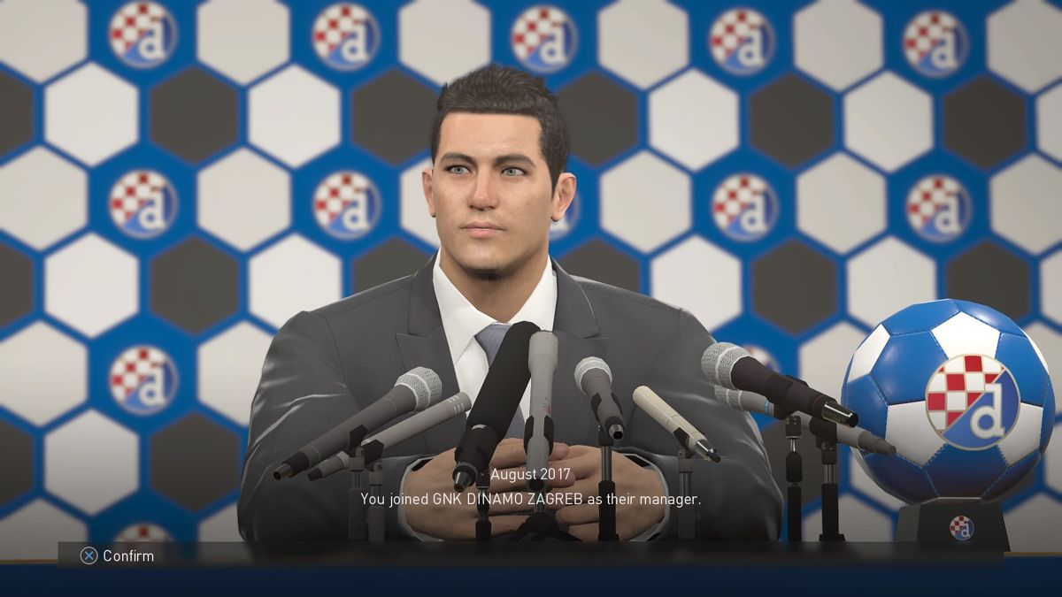 PES 2018: Pro Evolution Soccer (PlayStation 4) screenshot: Joining Dinamo Zagreb as their manager