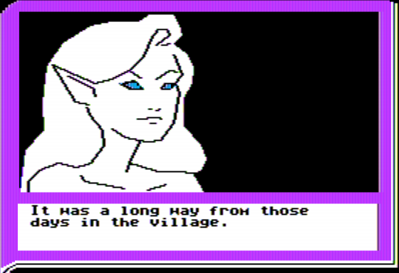 Gamma Force in Pit of a Thousand Screams (Apple II) screenshot: Elena's Story