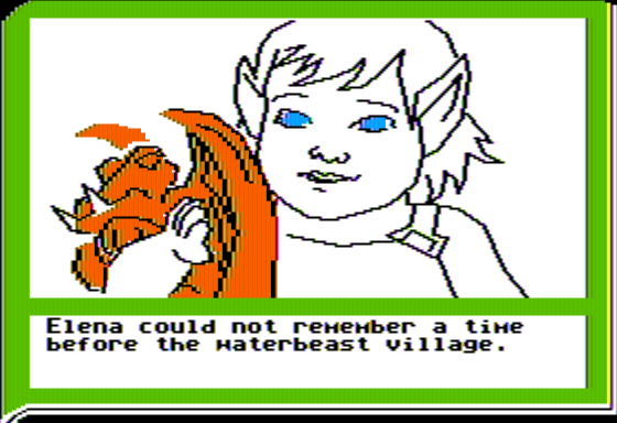 Gamma Force in Pit of a Thousand Screams (Apple II) screenshot: Young Elena