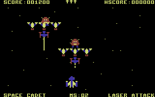 Gorf (Commodore 64) screenshot: Laser attack