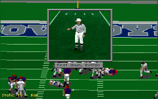 Front Page Sports: Football Pro '95 (DOS) screenshot: First Down for Buffalo