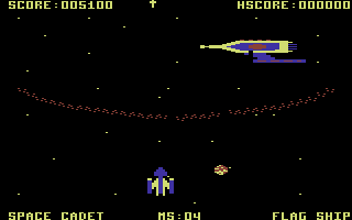 Gorf (Commodore 64) screenshot: The flag ship